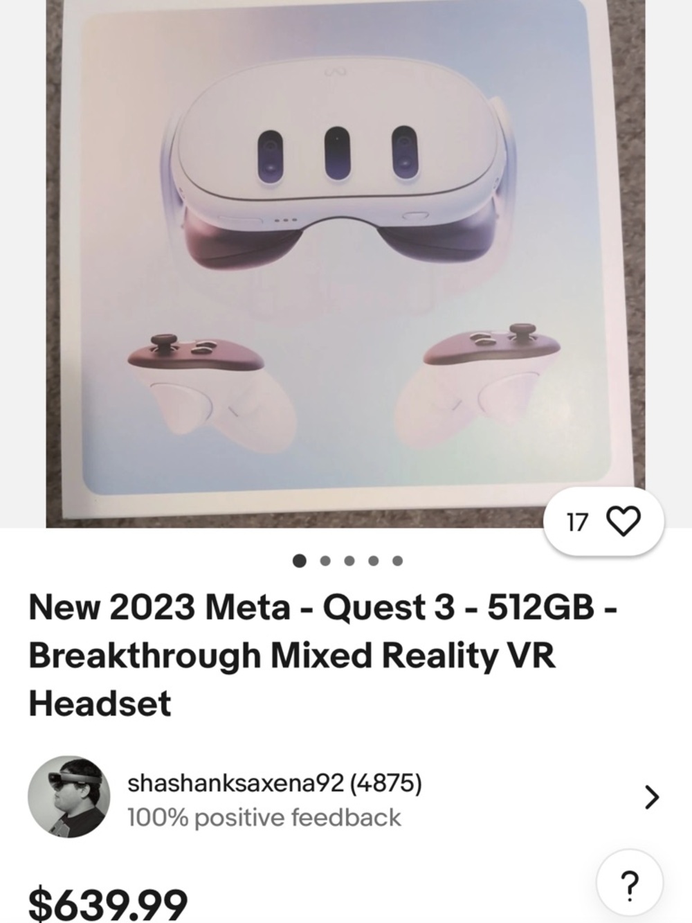 Meta Quest 3 White VR Headset with White Controllers and Accessories 512GB - Picture 7 of 9